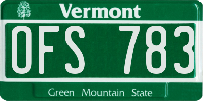 VT license plate OFS783