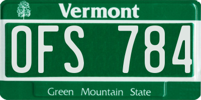 VT license plate OFS784