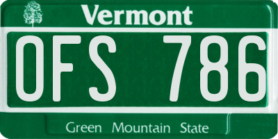 VT license plate OFS786