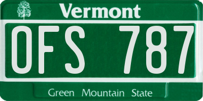 VT license plate OFS787