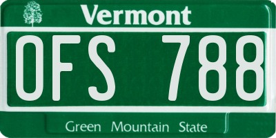 VT license plate OFS788