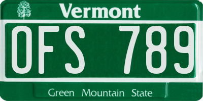 VT license plate OFS789