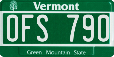 VT license plate OFS790
