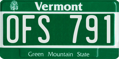 VT license plate OFS791