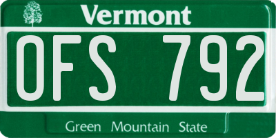 VT license plate OFS792
