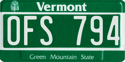 VT license plate OFS794