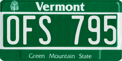 VT license plate OFS795