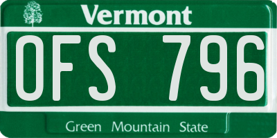 VT license plate OFS796