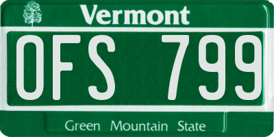 VT license plate OFS799