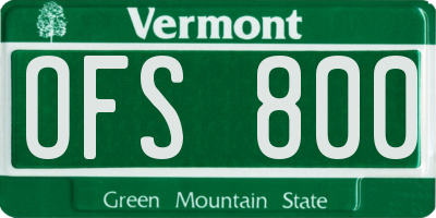 VT license plate OFS800