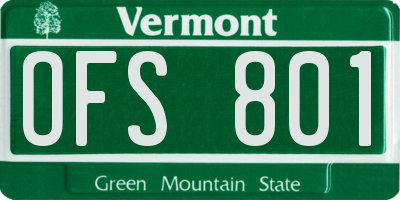 VT license plate OFS801