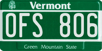 VT license plate OFS806