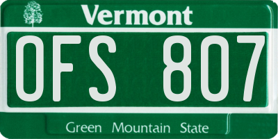 VT license plate OFS807