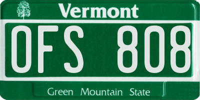 VT license plate OFS808