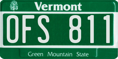 VT license plate OFS811