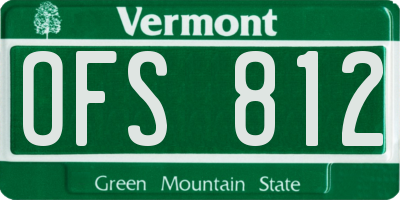 VT license plate OFS812