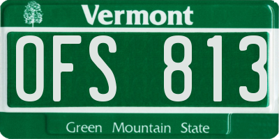 VT license plate OFS813