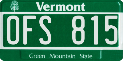 VT license plate OFS815