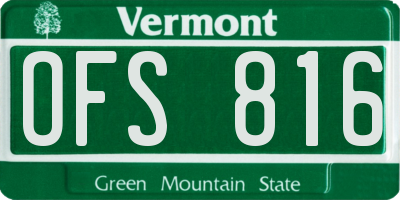 VT license plate OFS816
