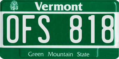 VT license plate OFS818