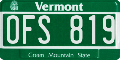 VT license plate OFS819