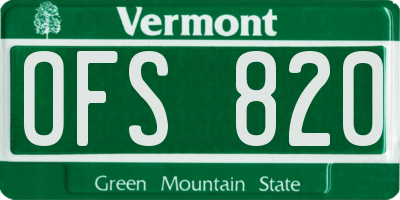VT license plate OFS820