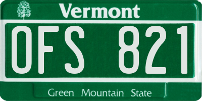 VT license plate OFS821