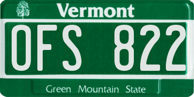 VT license plate OFS822