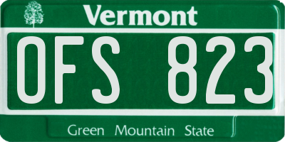 VT license plate OFS823