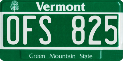 VT license plate OFS825