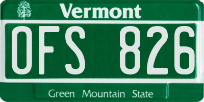 VT license plate OFS826