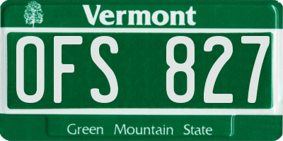VT license plate OFS827