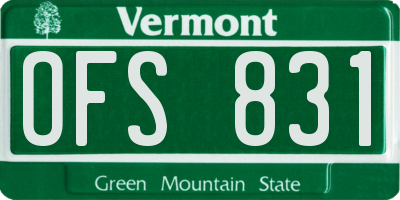 VT license plate OFS831