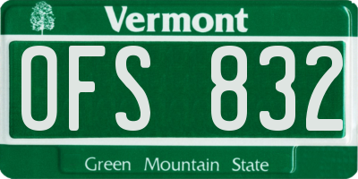 VT license plate OFS832