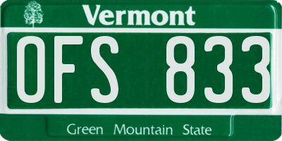 VT license plate OFS833
