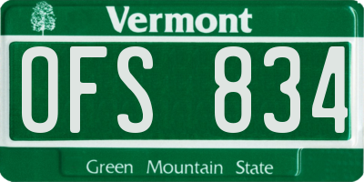 VT license plate OFS834