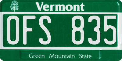 VT license plate OFS835