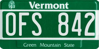 VT license plate OFS842