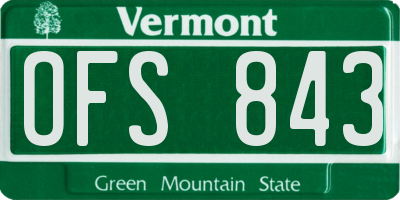 VT license plate OFS843