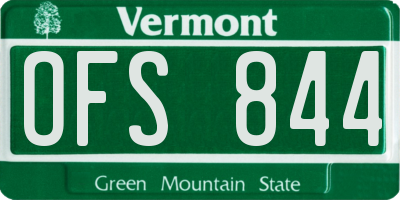 VT license plate OFS844