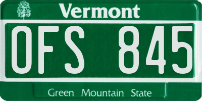 VT license plate OFS845