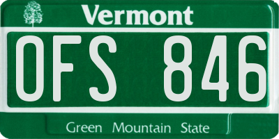 VT license plate OFS846