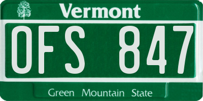 VT license plate OFS847