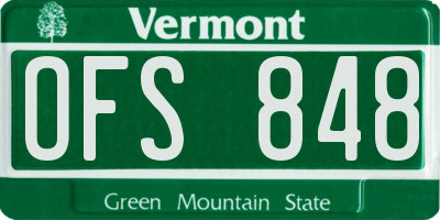 VT license plate OFS848