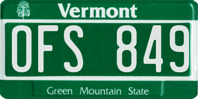 VT license plate OFS849