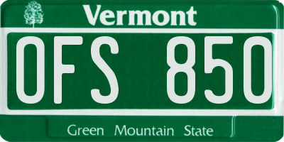 VT license plate OFS850