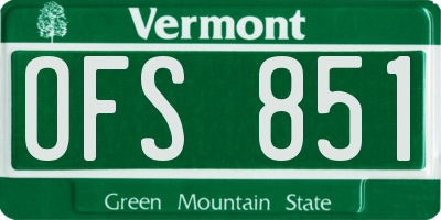 VT license plate OFS851