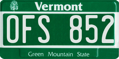 VT license plate OFS852