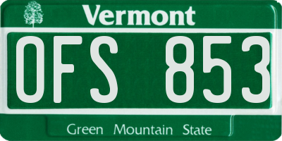 VT license plate OFS853