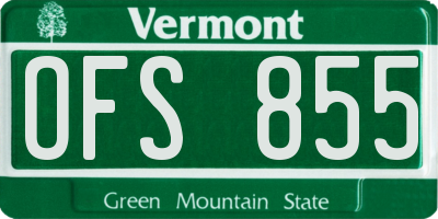 VT license plate OFS855